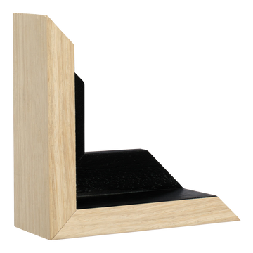 Vertical view of canvas float ii oak frame