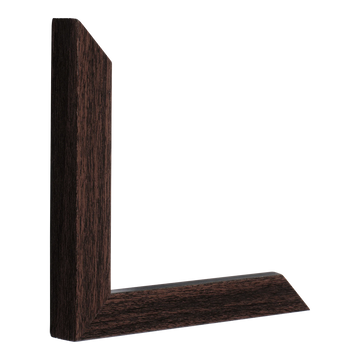Vertical view of cube brown picture frame