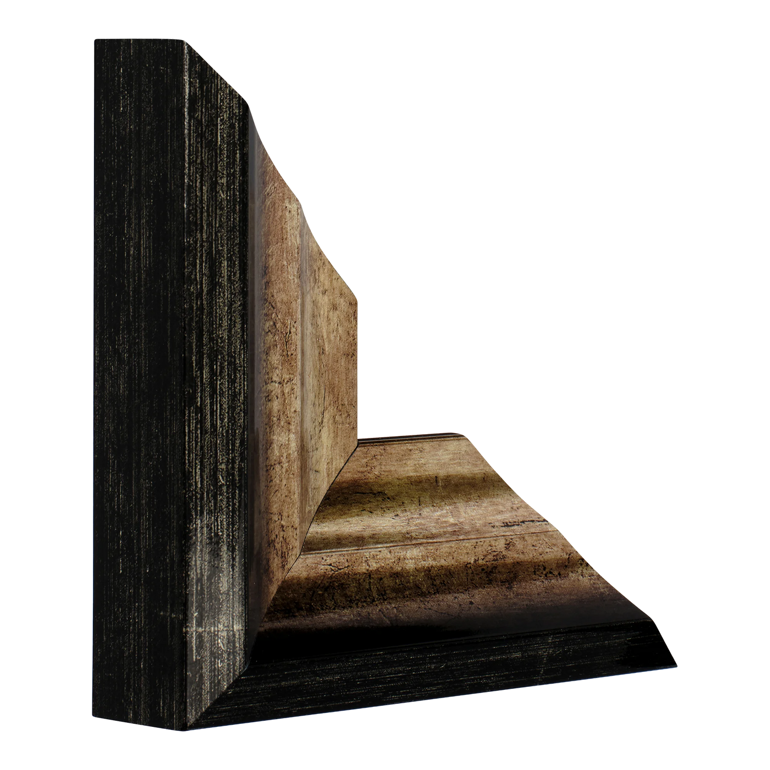 Vertical view of flow i champagne picture frame