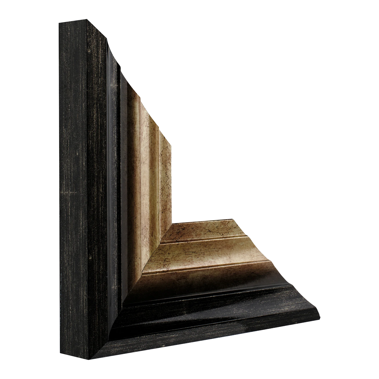 Vertical view of flow ii champagne picture frame