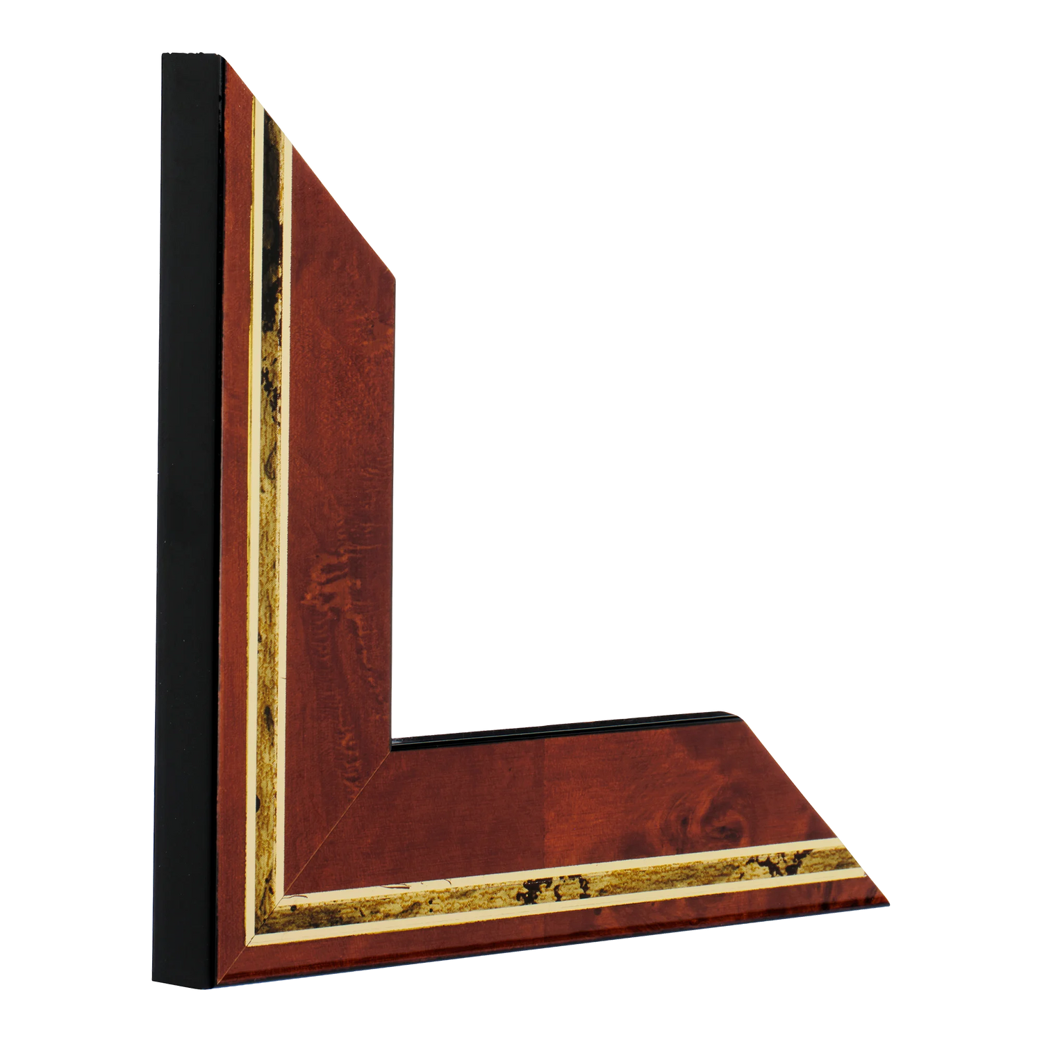 Vertical view of heirloom brown & gold picture frame