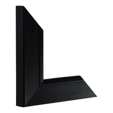 Vertical view of inset black picture frame