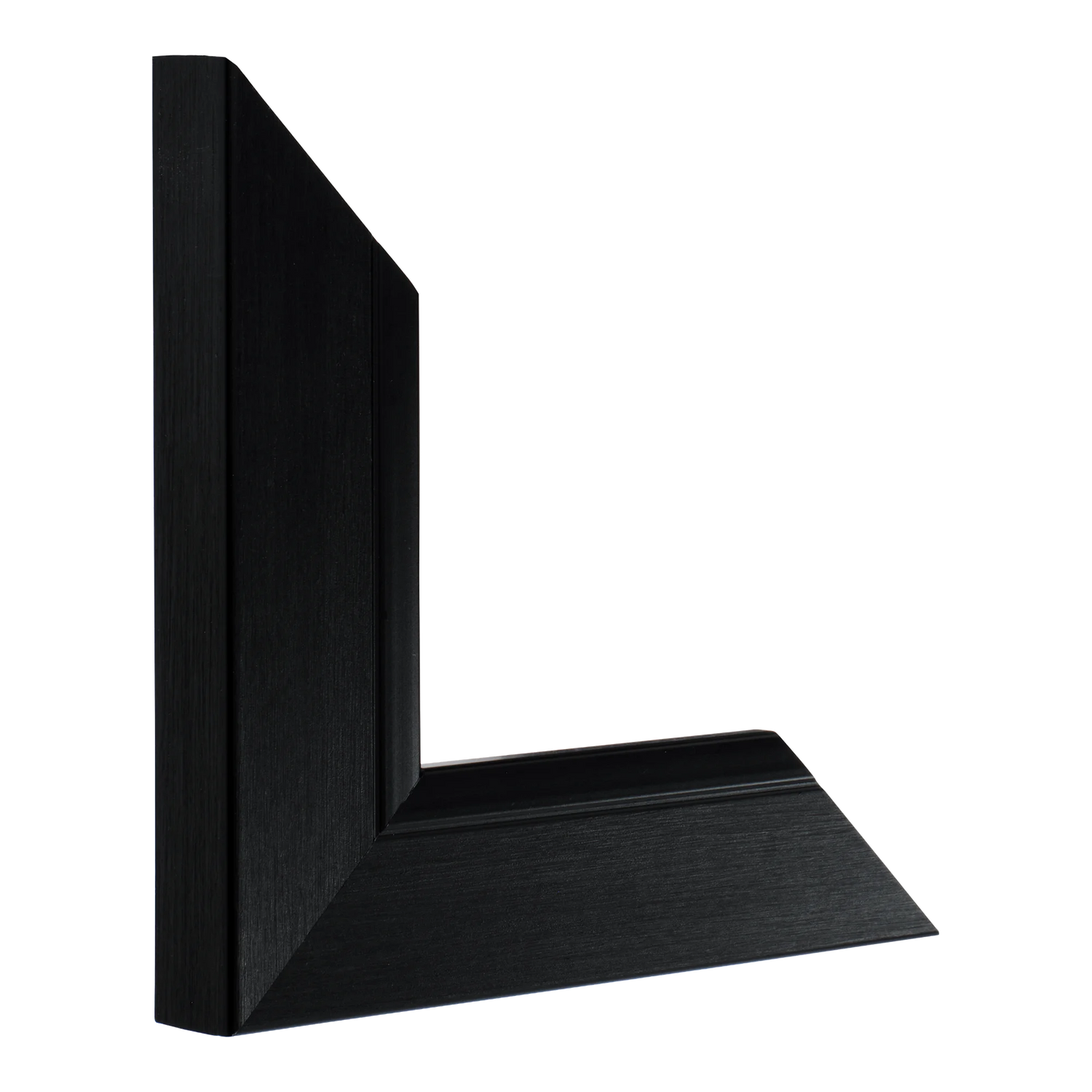 Vertical view of inset black picture frame