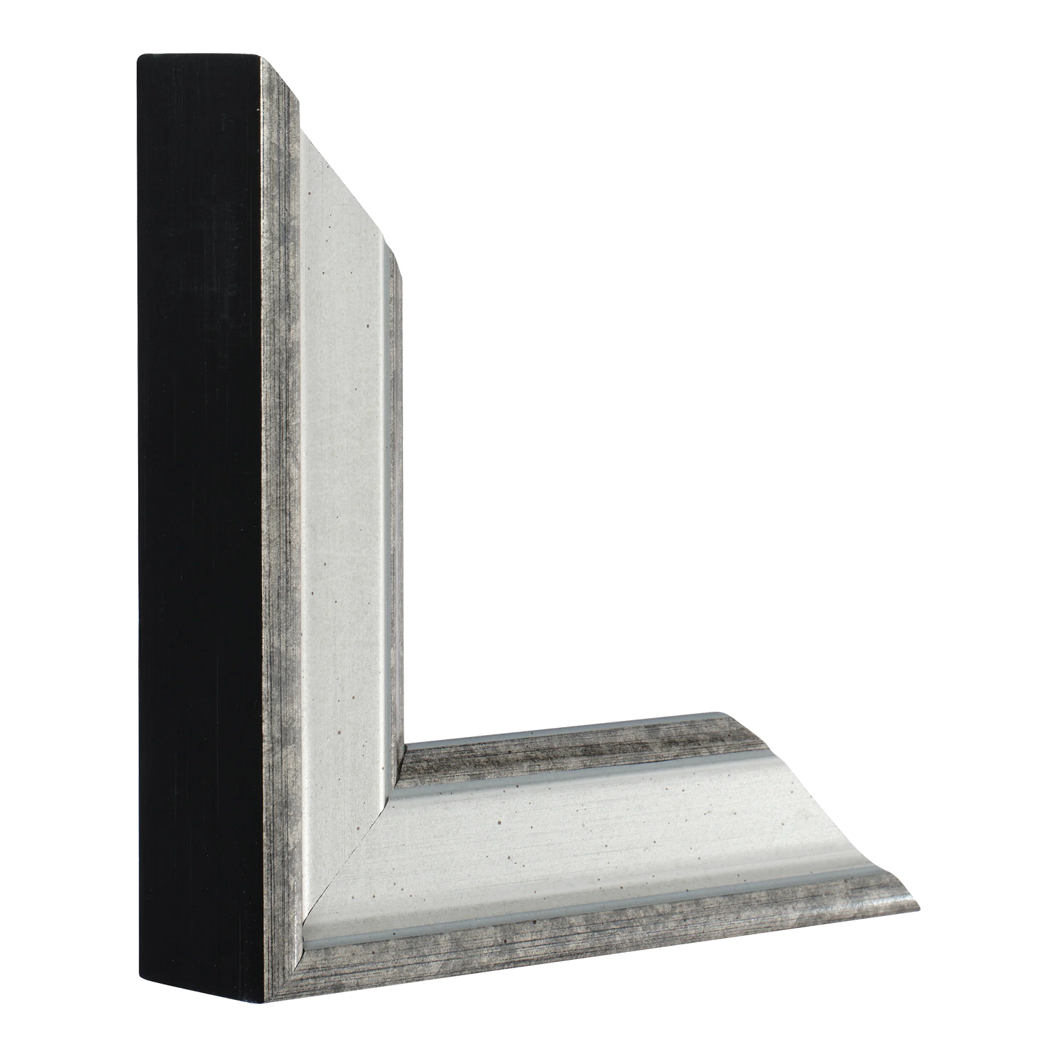 Vertical view of majestic silver picture frame