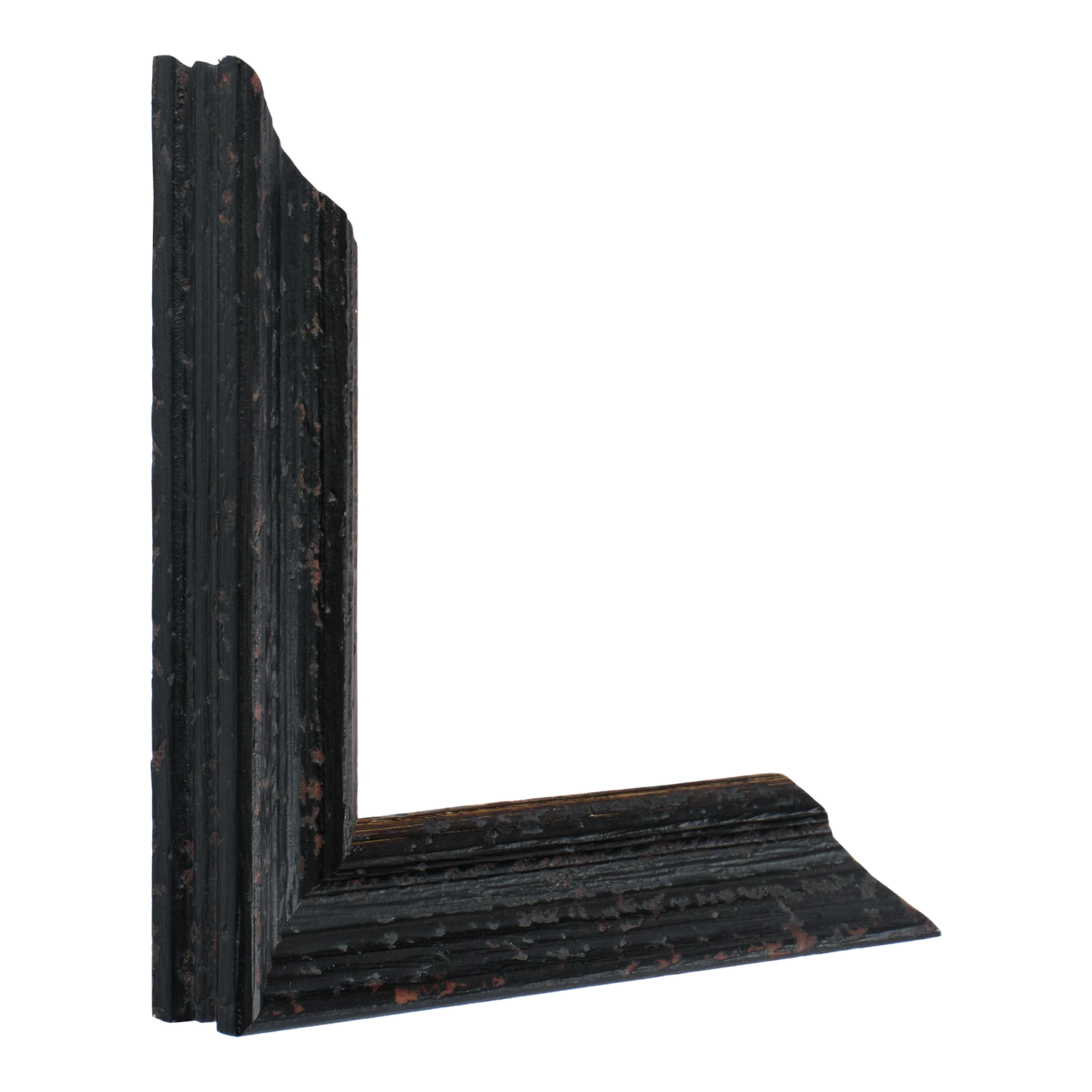 Vertical view of muse i distressed black picture frame