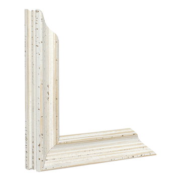 Vertical view of muse i distressed white picture frame