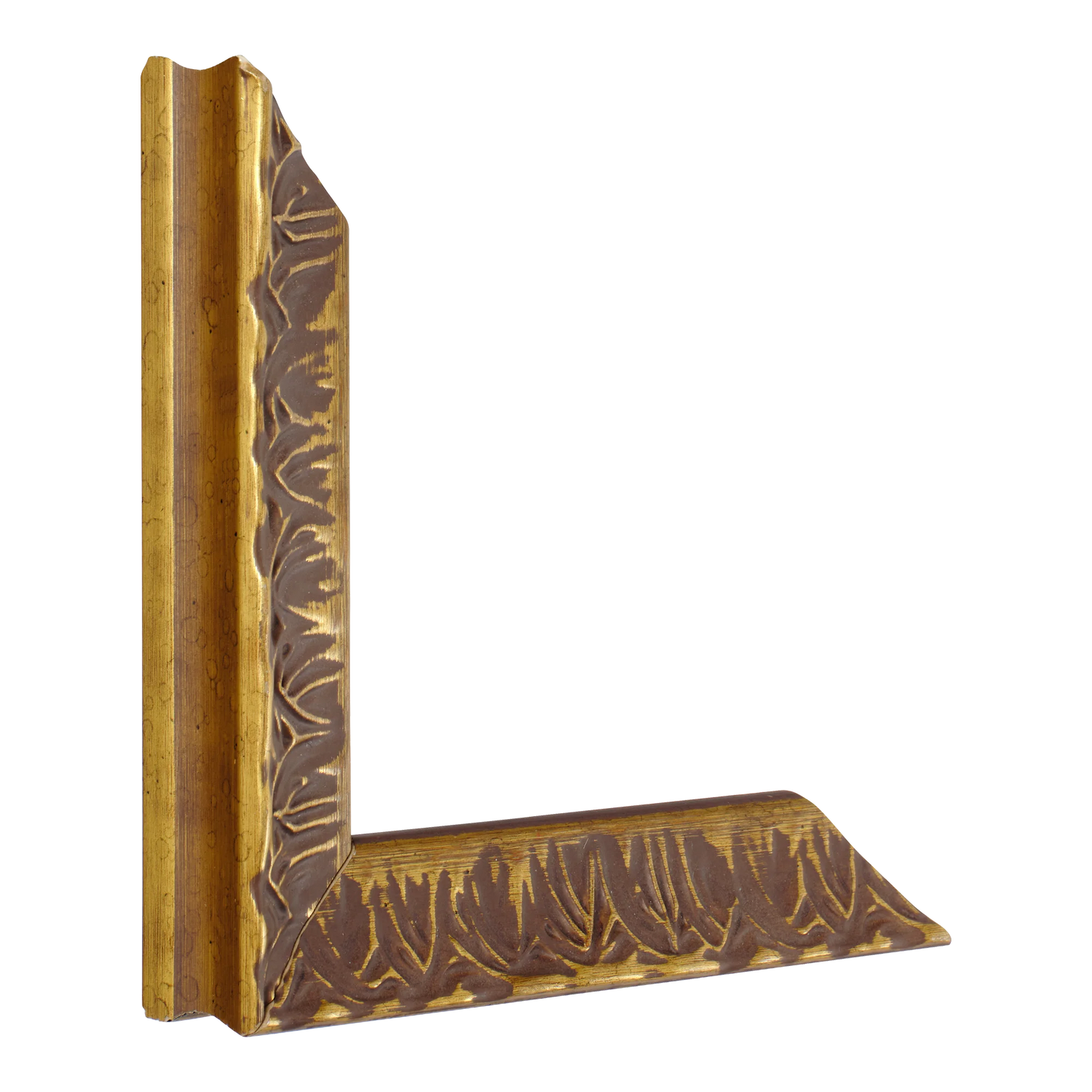Vertical view of portico gold picture frame
