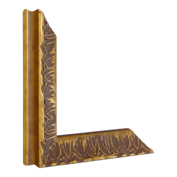 Vertical view of portico gold picture frame
