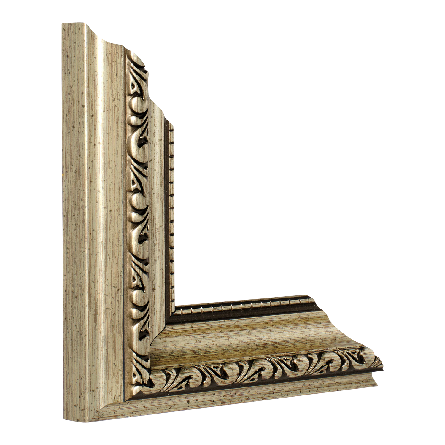 Vertical view of regency antique silver picture frame