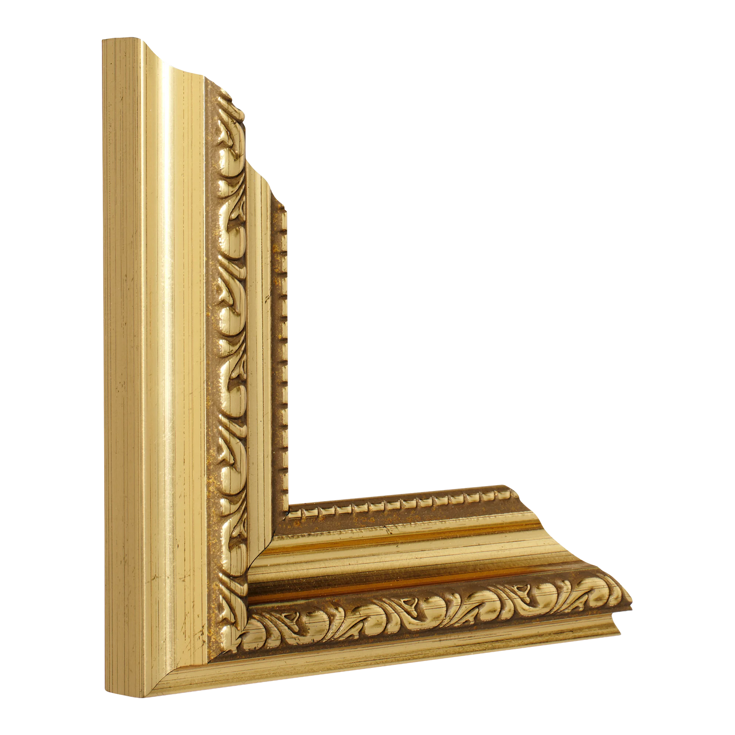 Vertical view of regency gold picture frame