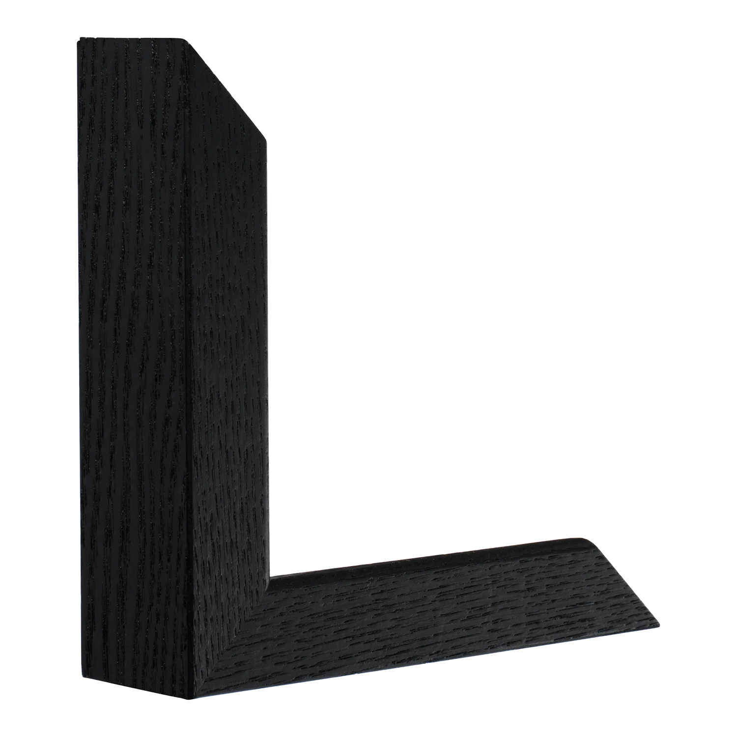 Vertical view of solid box black grain picture frame
