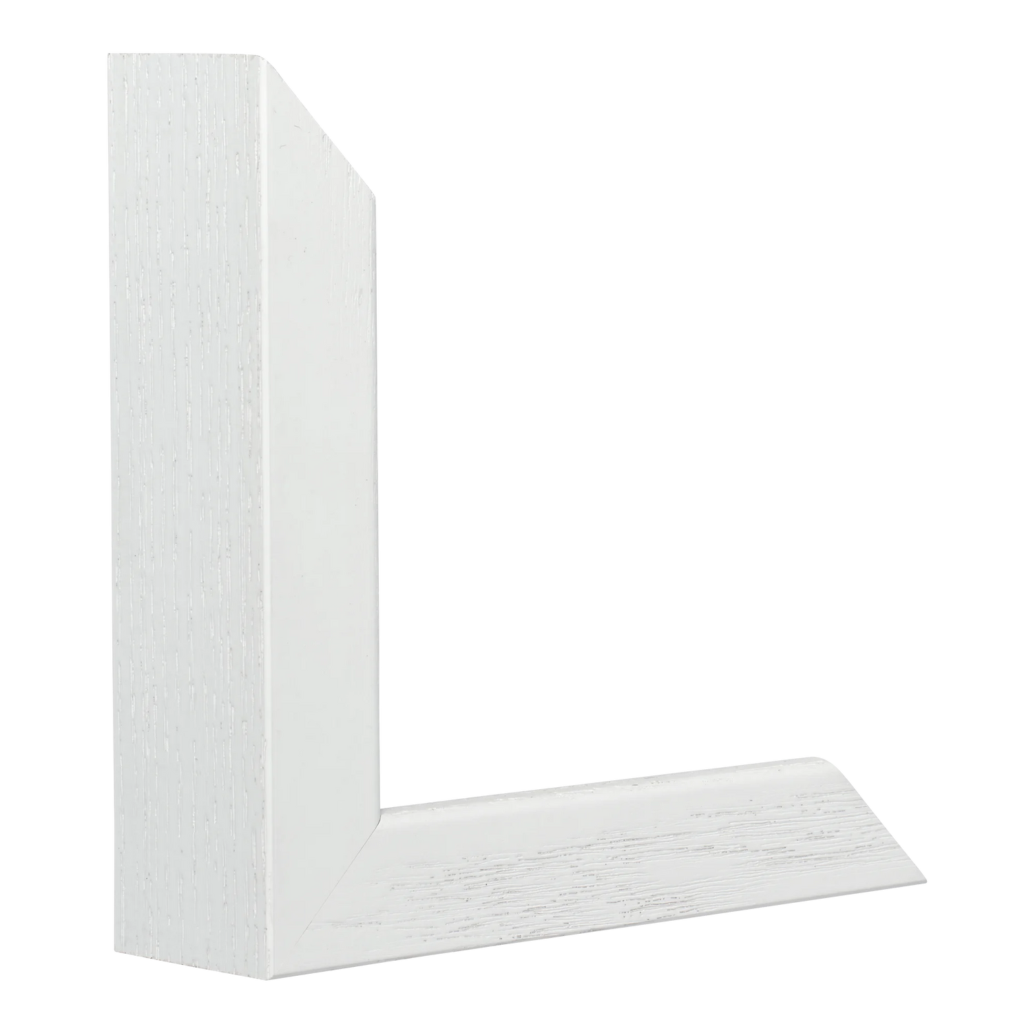 Vertical view of solid box white grain picture frame