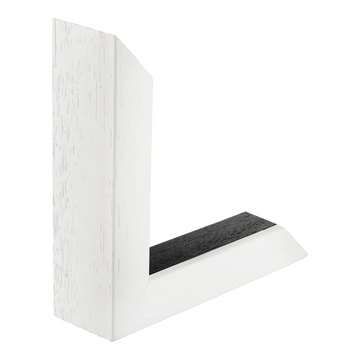 Spacer I in white grain & black picture frame