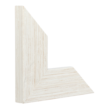 Vertical view of strata brushed white picture frame