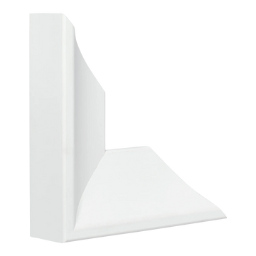 Vertical view of swoop white picture frame