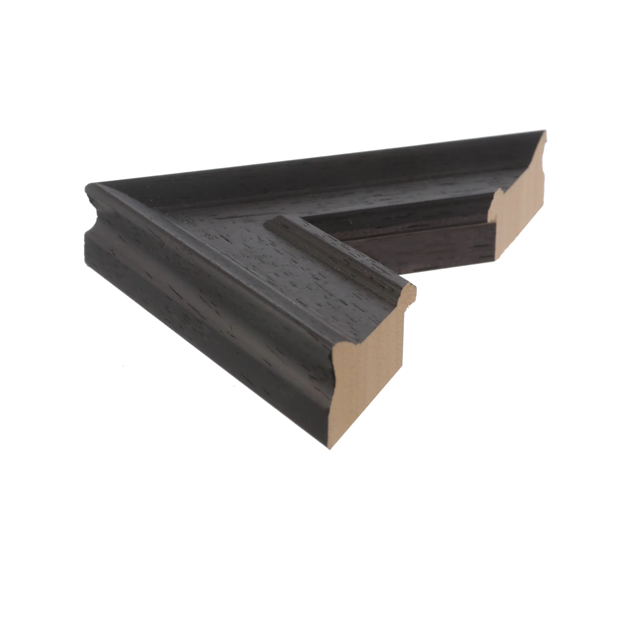 Side view of Allure picture frame in black