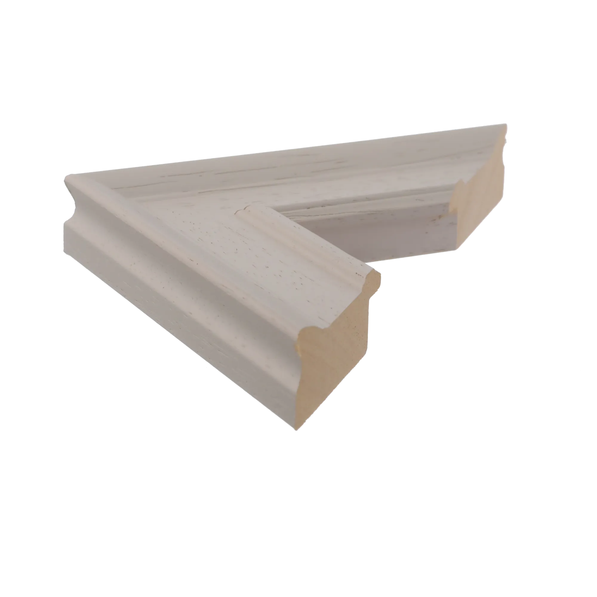 Side view of Allure picture frame in cream