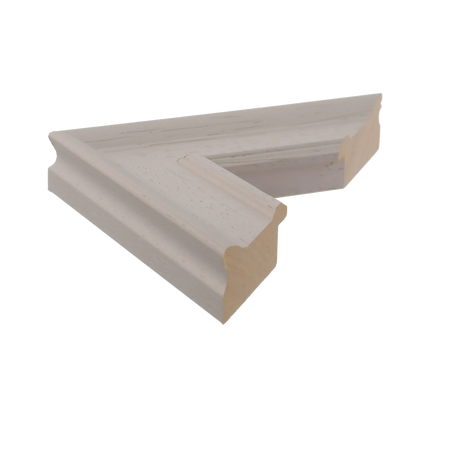Side view of Allure picture frame in cream