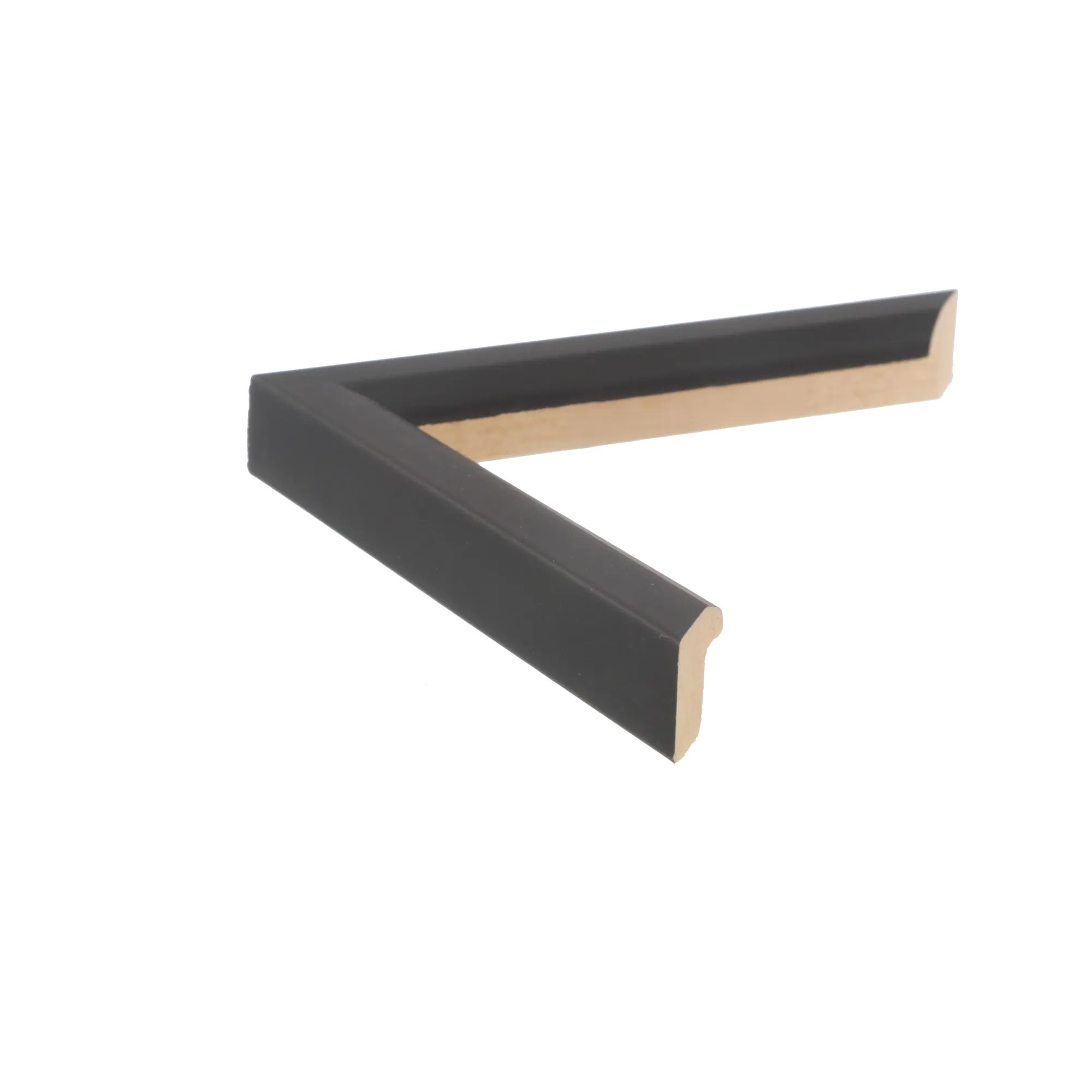 Side view of Angle I picture frame in black
