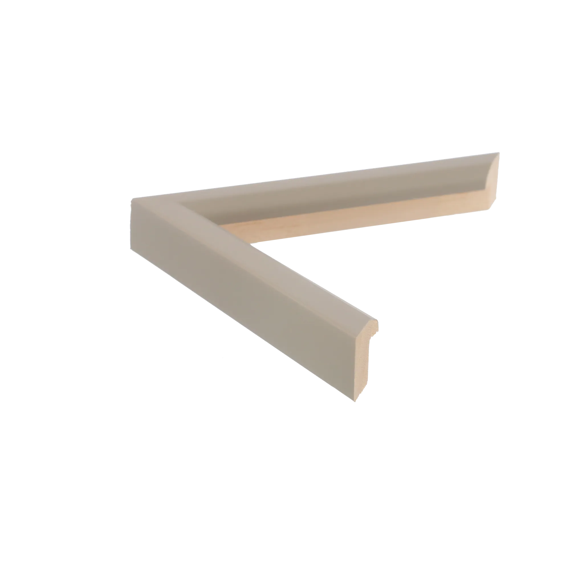 Side view of Angle I picture frame in taupe
