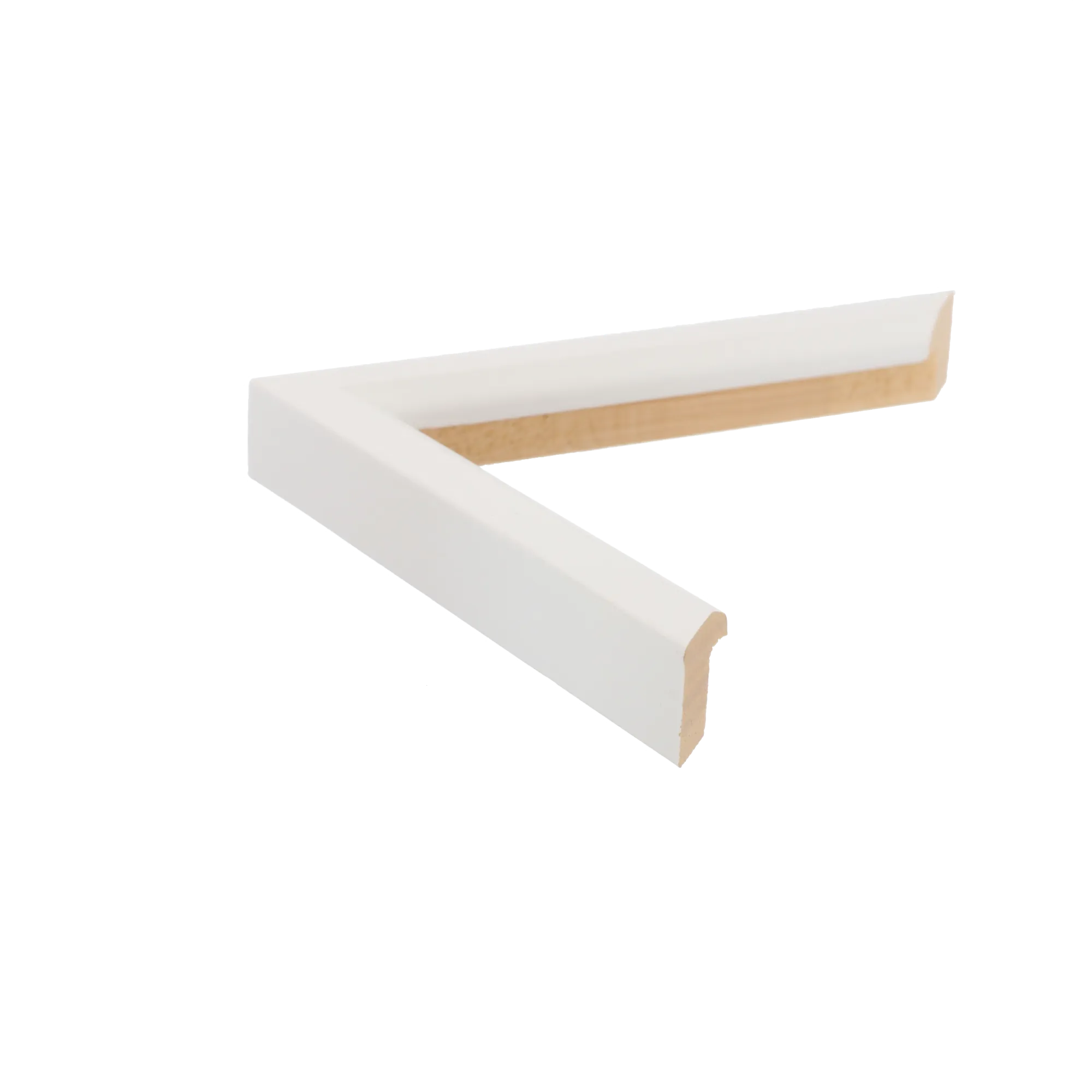 Side view of Angle I picture frame in white
