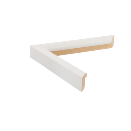Side view of Angle I picture frame in white