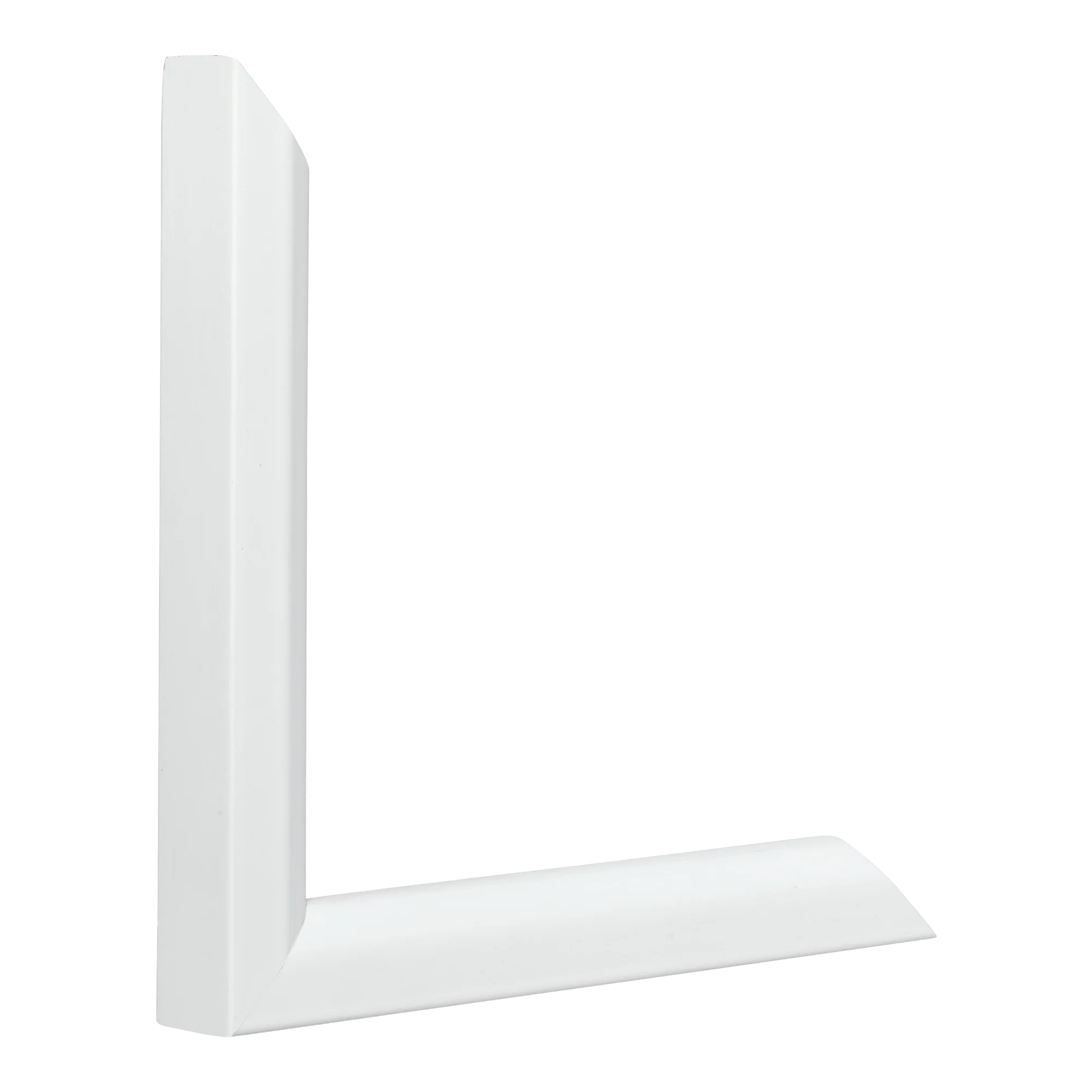 Vertical view of angle i white picture frame