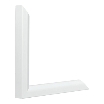 Vertical view of angle i white picture frame