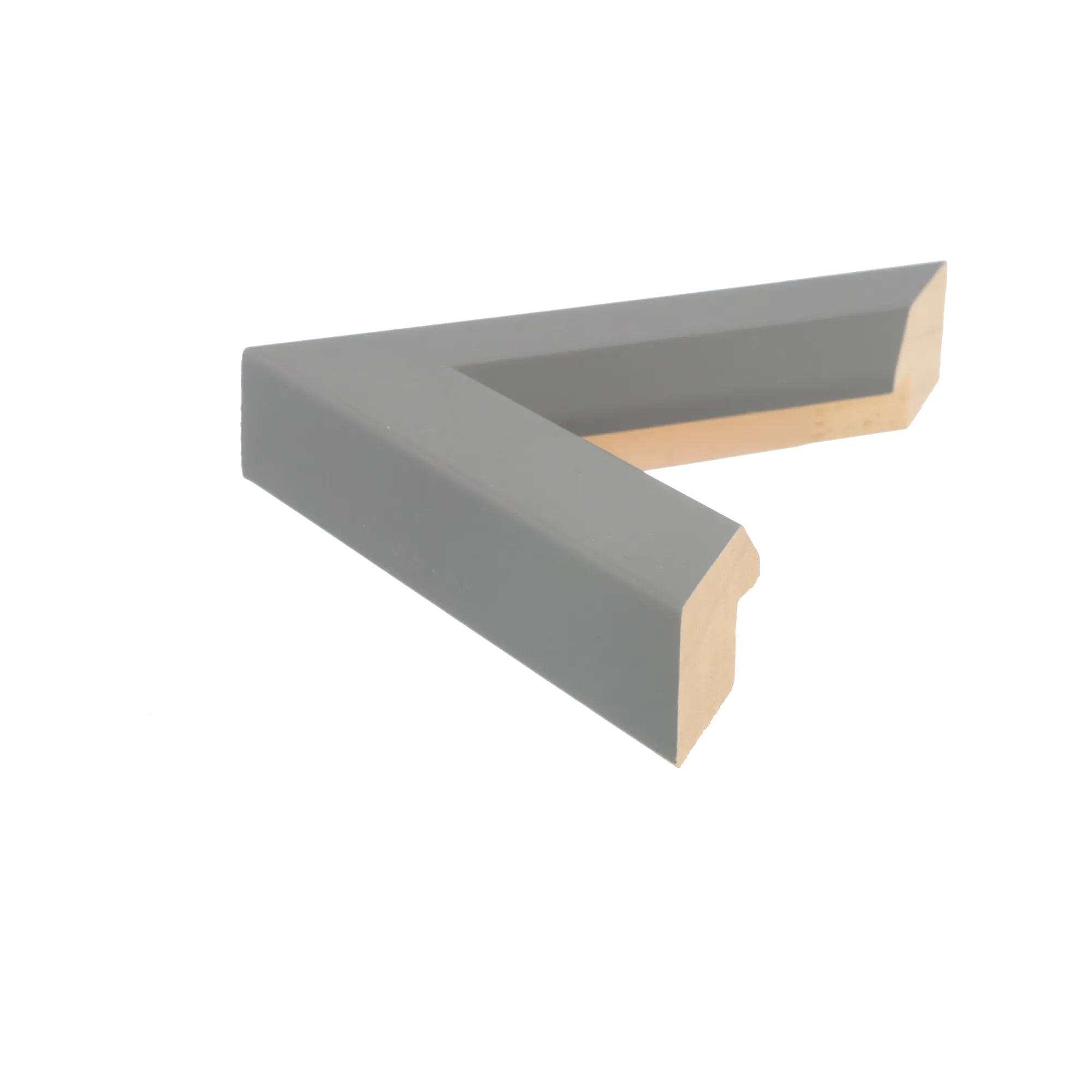 Side view of Angle II picture frame in grey
