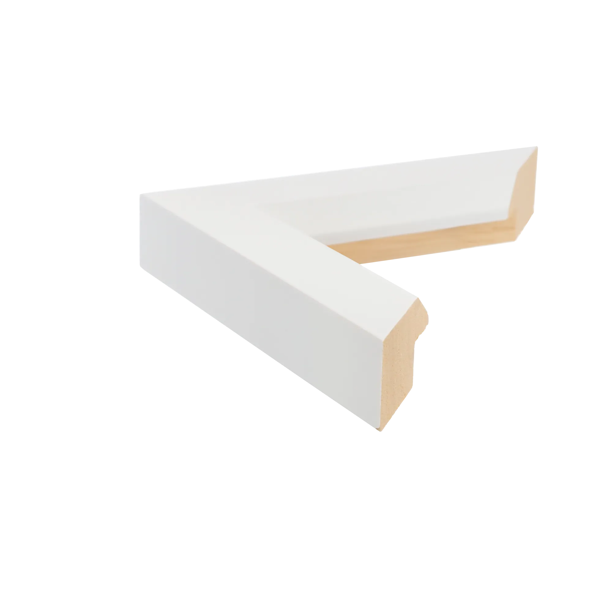 Side view of Angle II picture frame in white