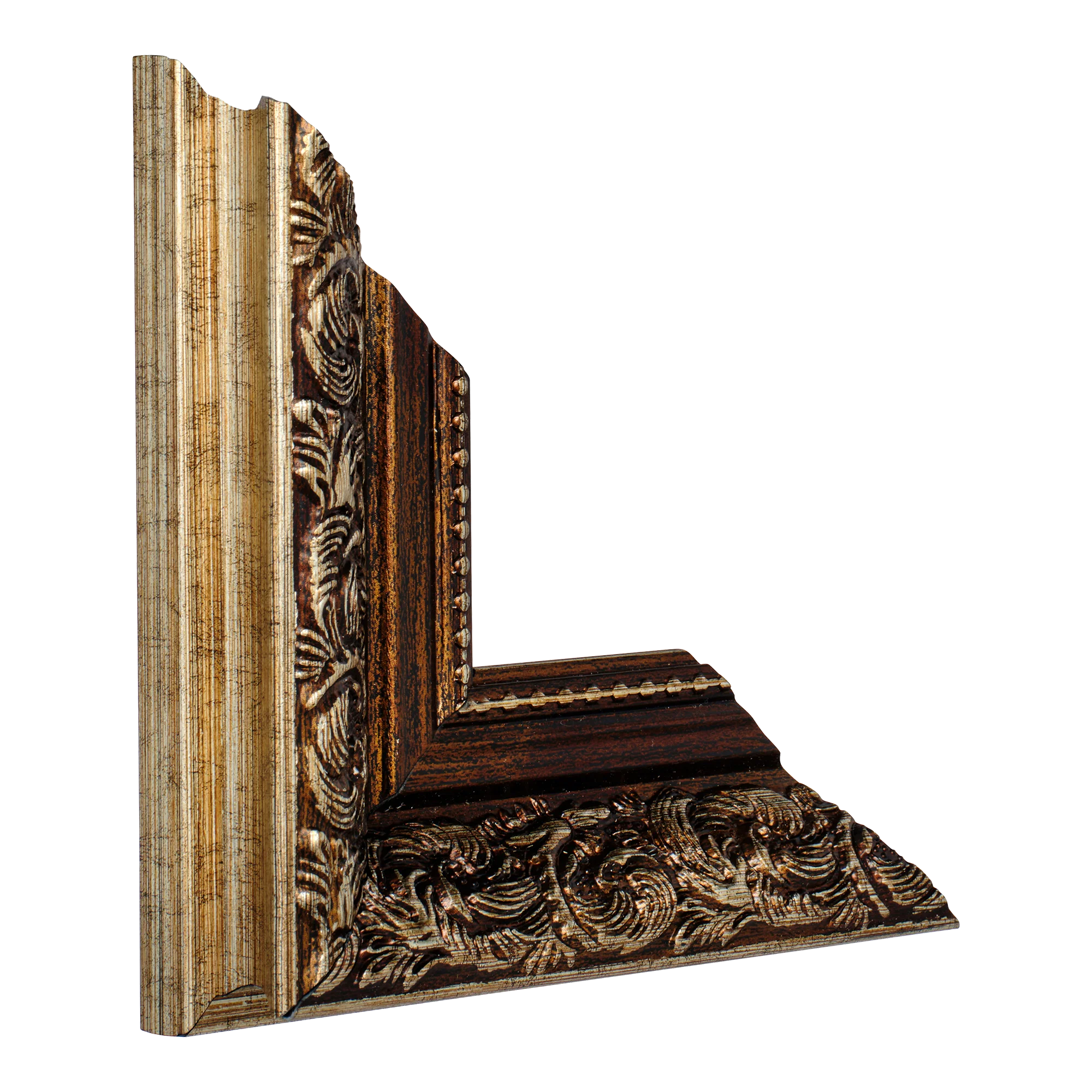 Vertical view of baroque i bronze picture frame sample