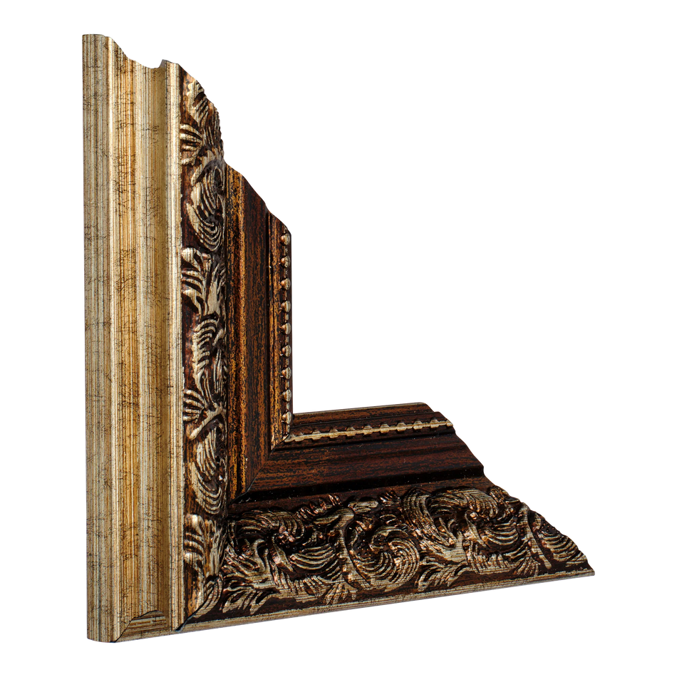 Vertical view of baroque i bronze picture frame sample