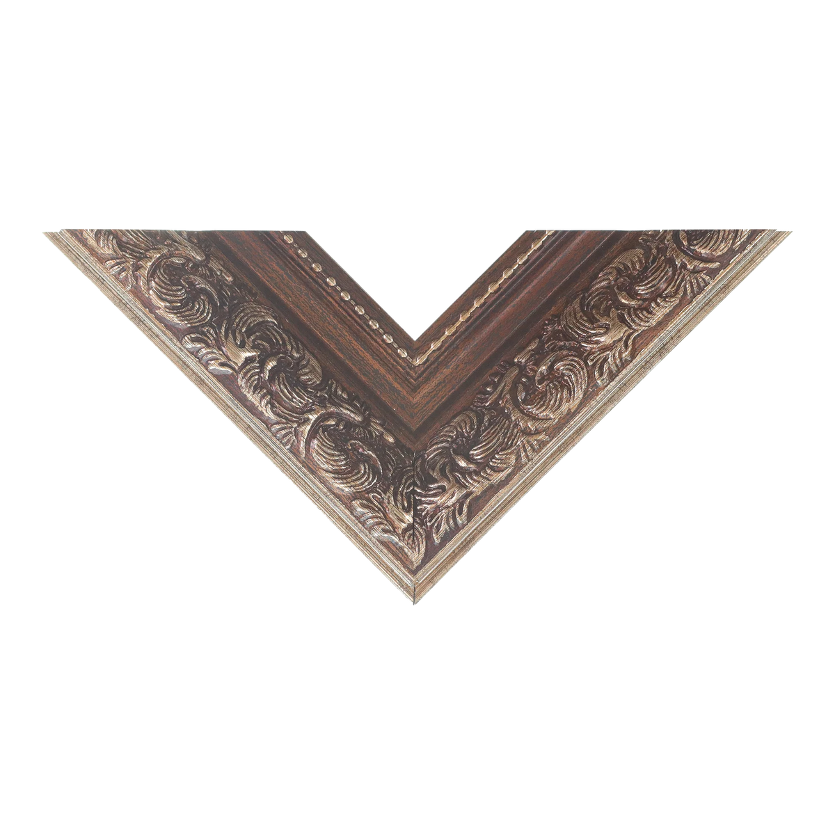 Top view of Baroque I picture frame in bronze