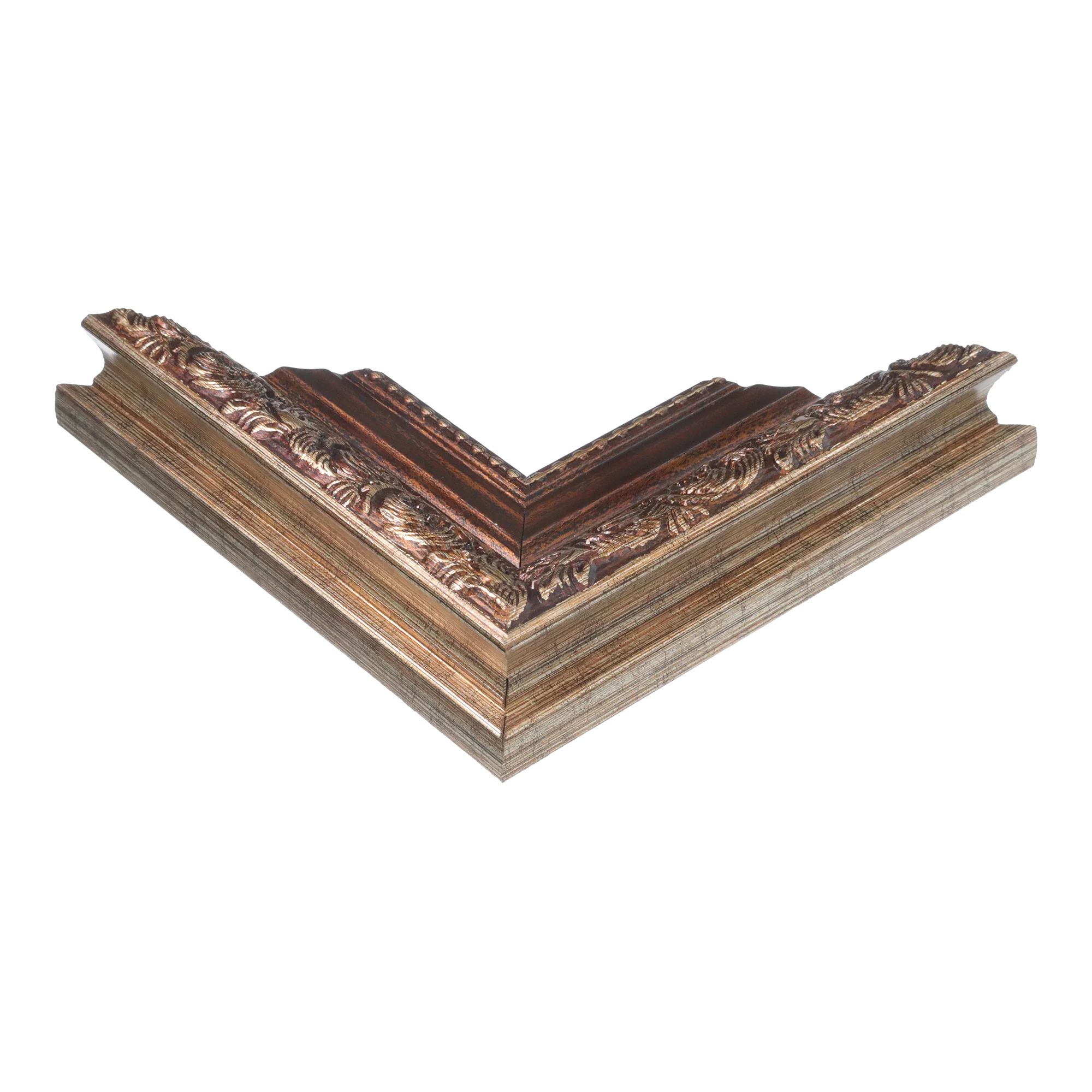 Corner view of Baroque I in bronze picture frame