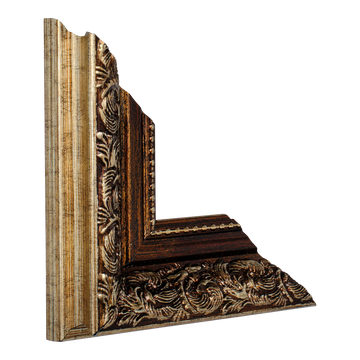 Vertical view of baroque i bronze picture frame