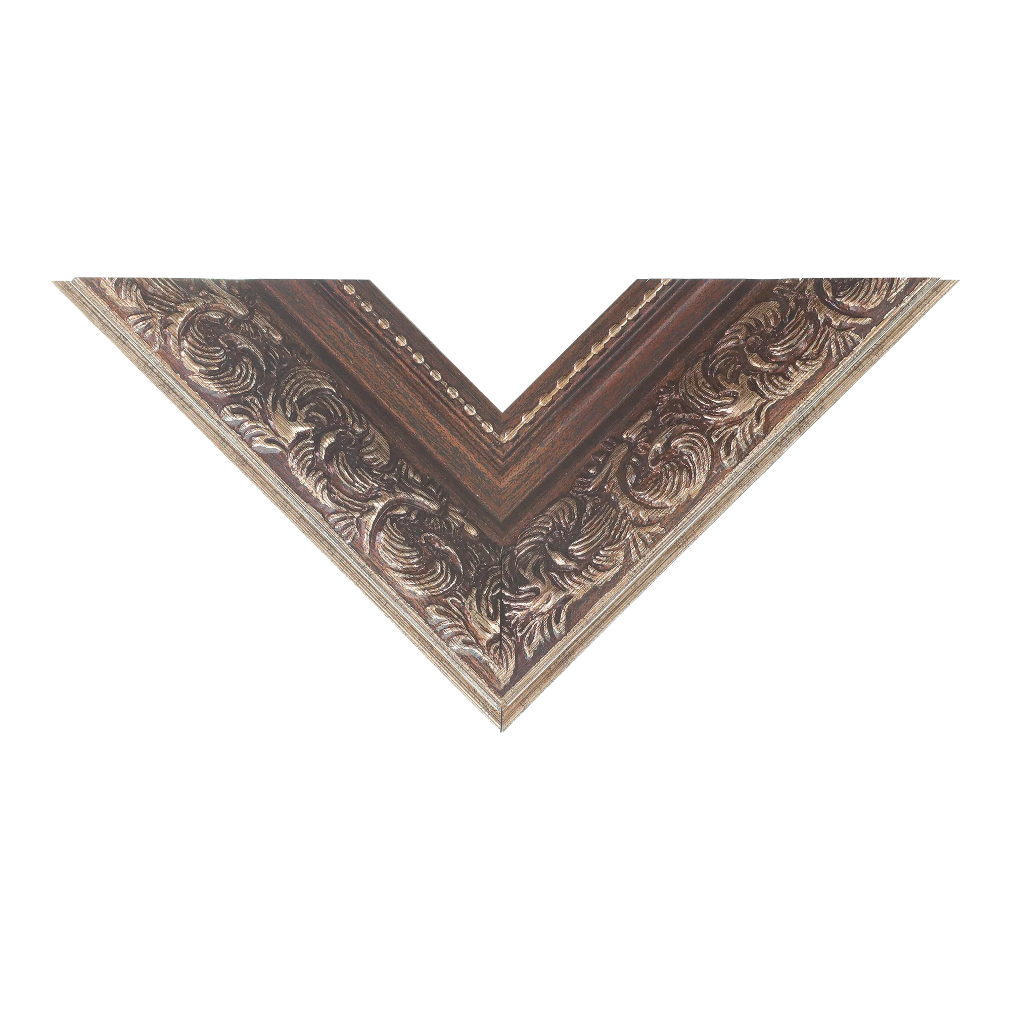 Top view of Baroque I picture frame in bronze