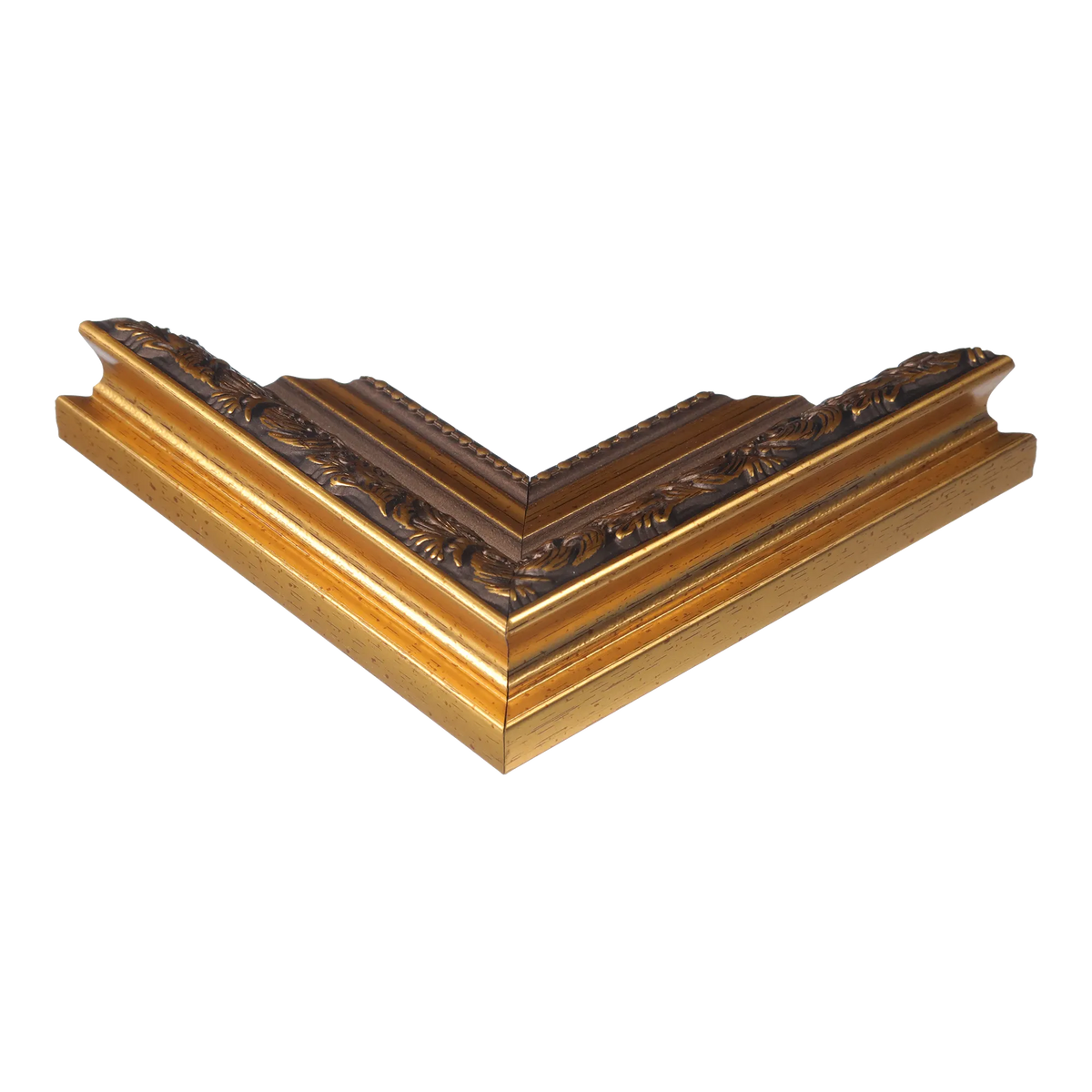 Corner view of Baroque I in gold picture frame