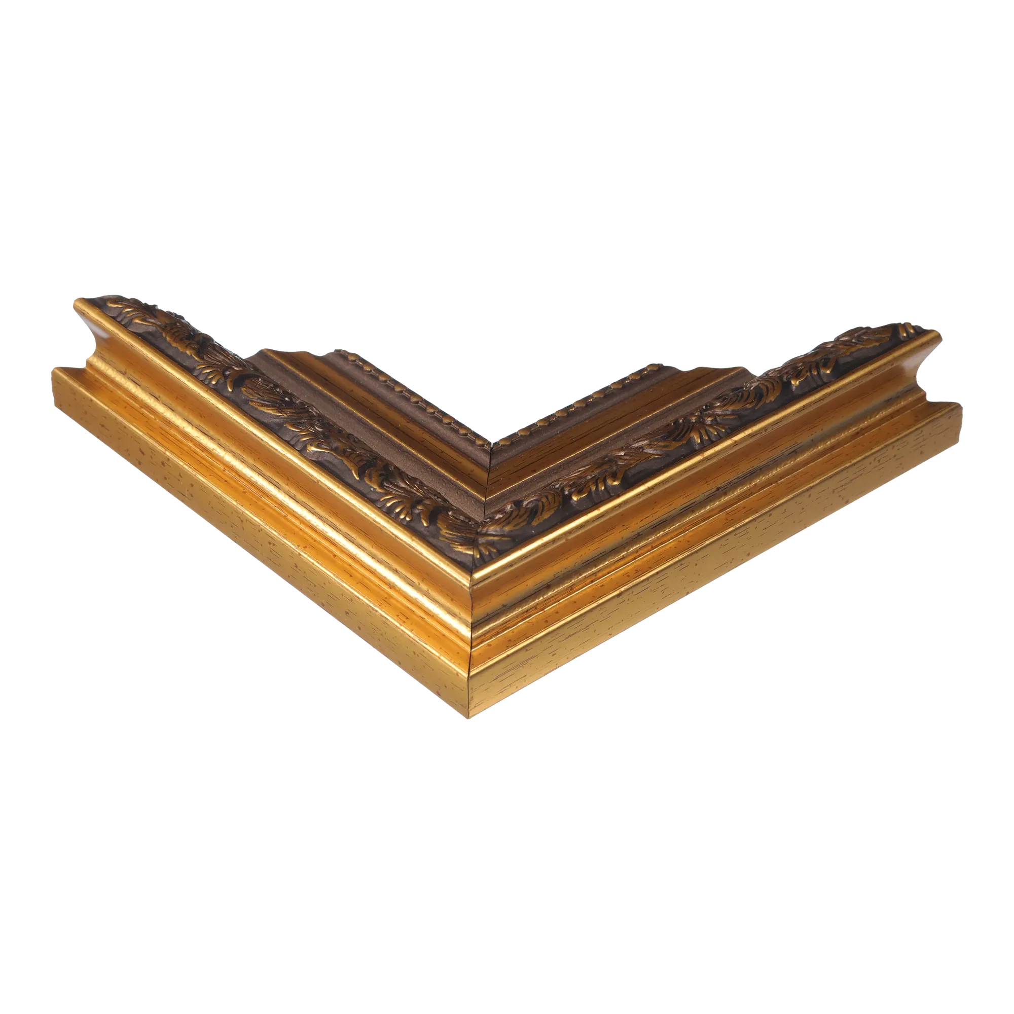 Corner view of Baroque I in gold picture frame