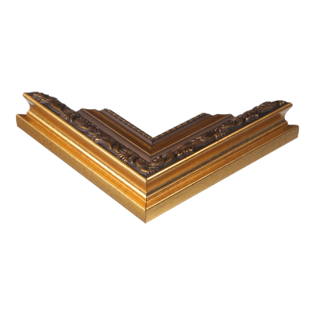 Corner view of Baroque I in gold picture frame