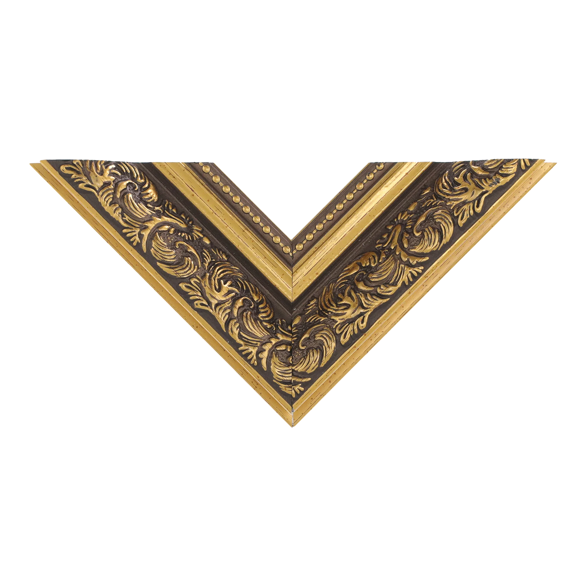 Top view of Baroque I picture frame in gold