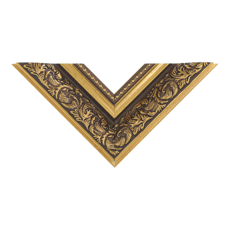 Top view of Baroque I picture frame in gold