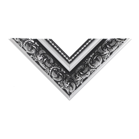 Top view of Baroque I picture frame in silver
