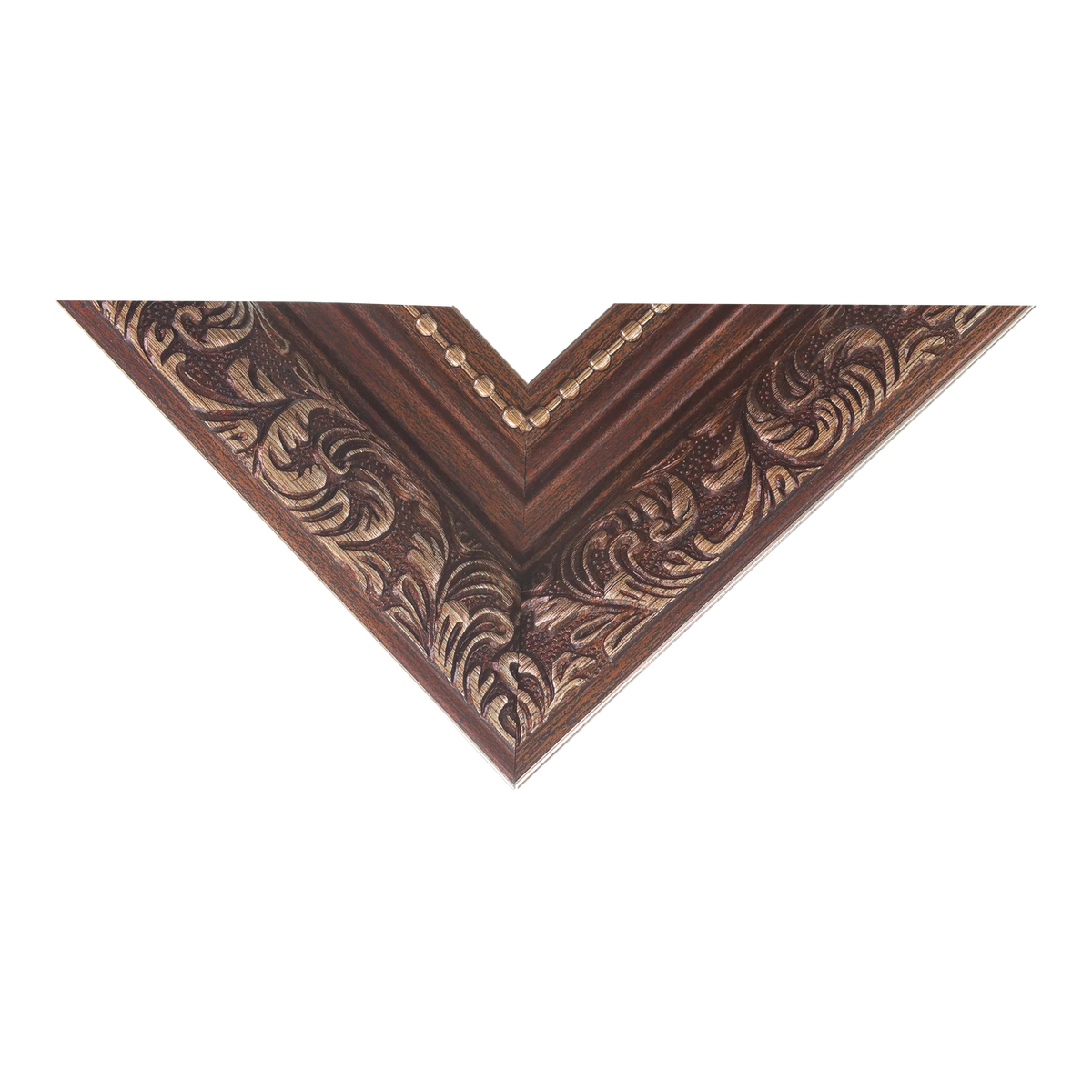Top view of Baroque II picture frame in bronze