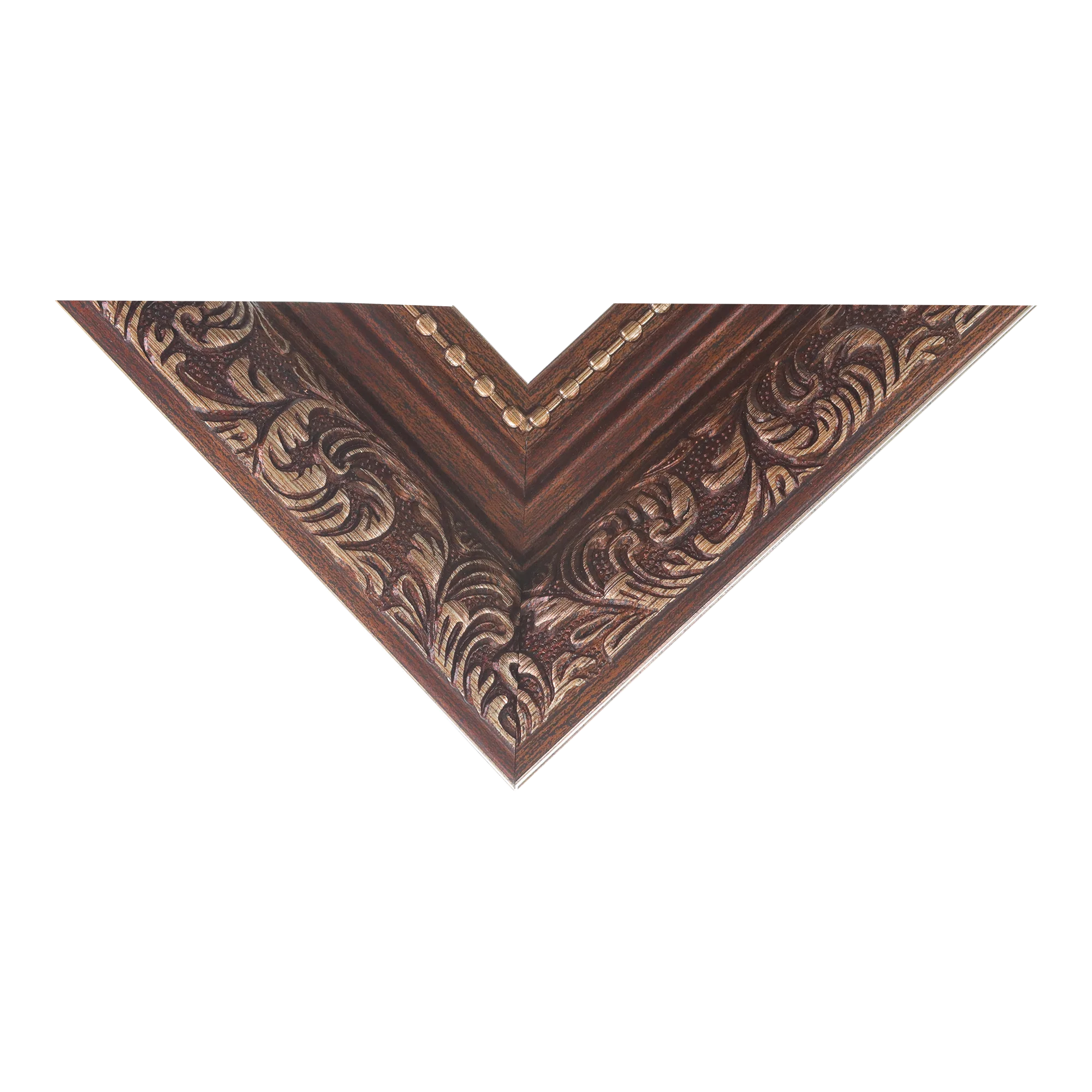 Top view of Baroque II picture frame in bronze