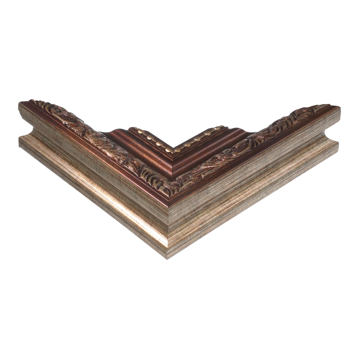 Corner view of Baroque II in bronze picture frame