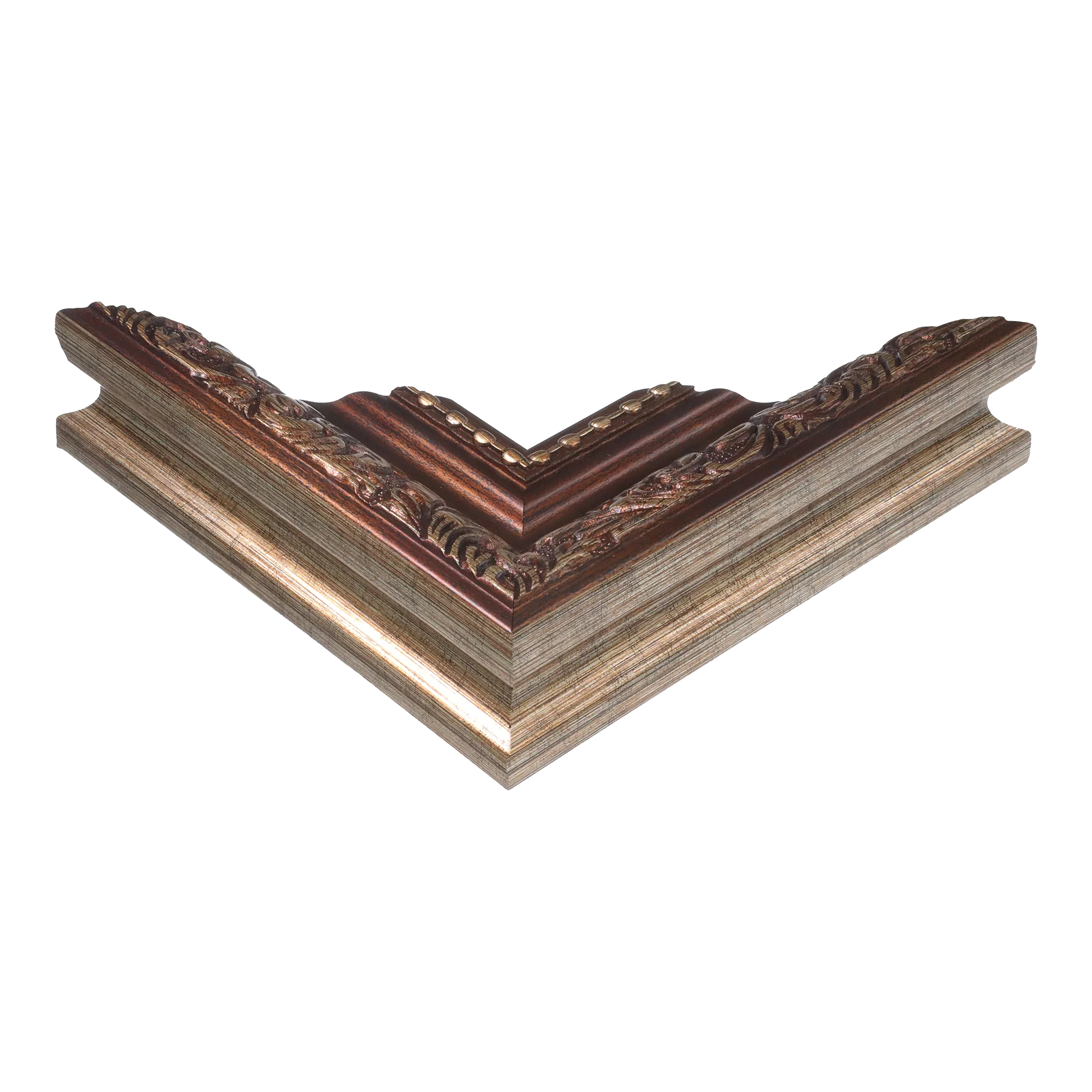 Corner view of Baroque II in bronze picture frame