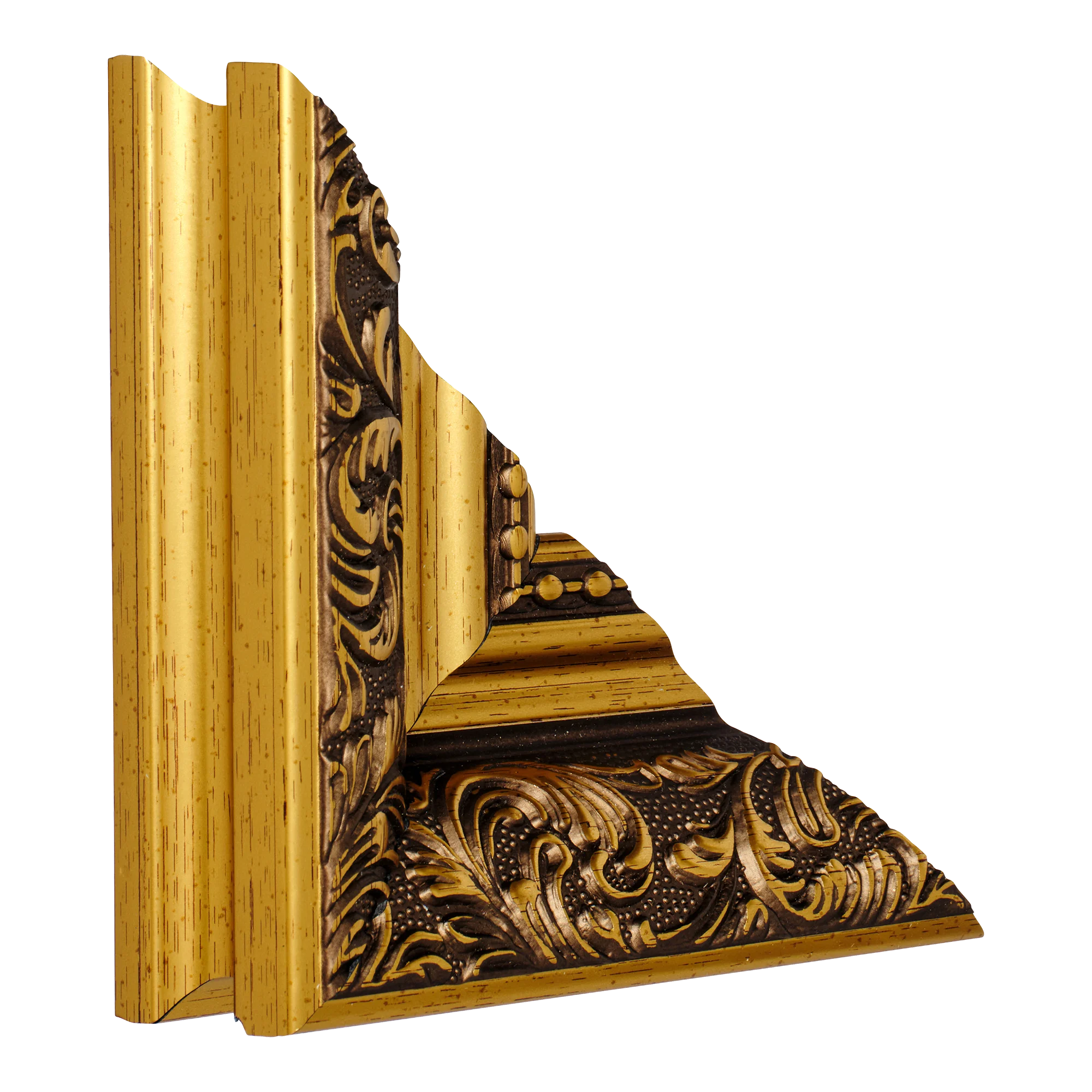 Vertical view of baroque ii gold picture frame sample