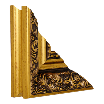 Vertical view of baroque ii gold picture frame
