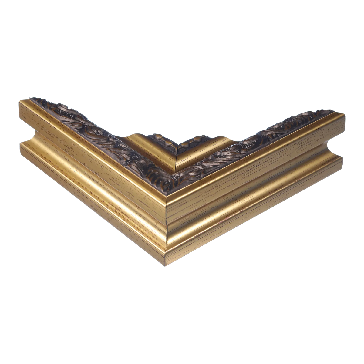 Corner view of Baroque II in gold picture frame