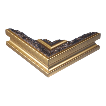 Corner view of Baroque II in gold picture frame